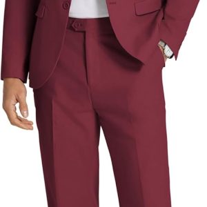 Men's 2 Piece Linen Cotton Suits Set Casual Linen Lightweight Suit Summer Beach Wedding